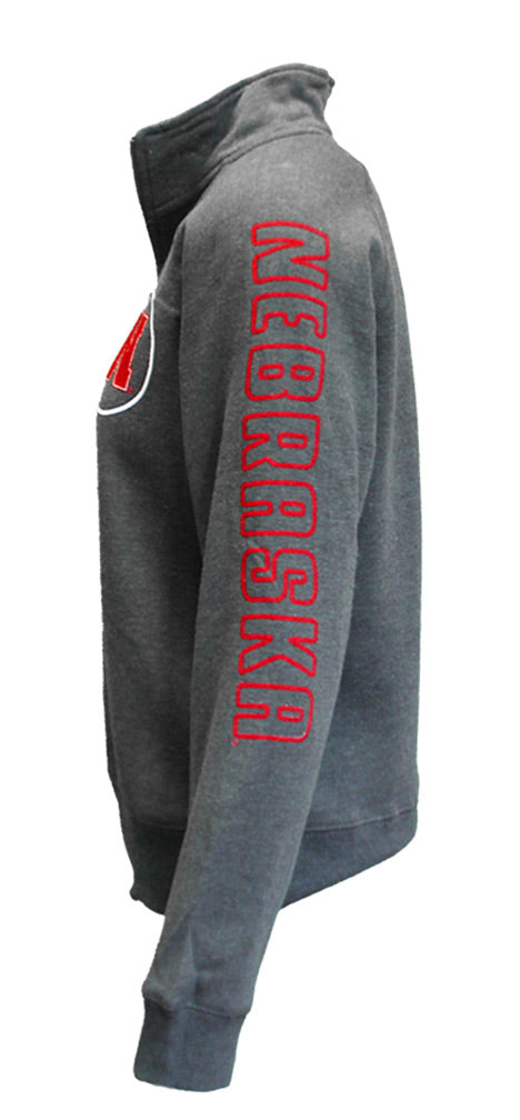 Huskers Womens Sanded Quarter Zip - Charcoal