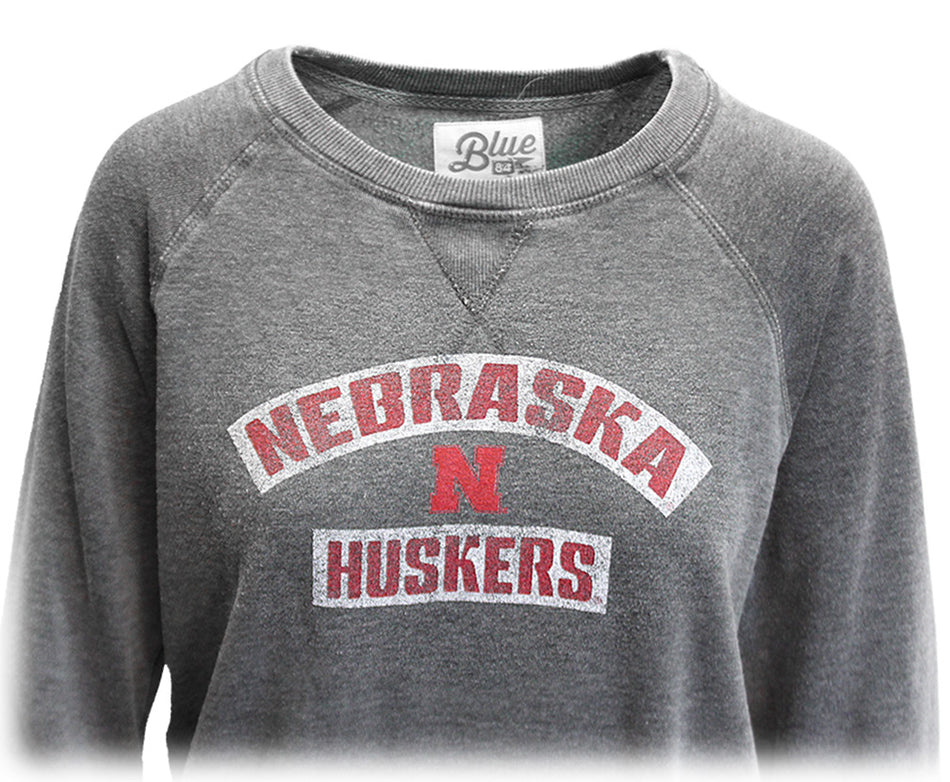 Womens Nebraska Huskers Burnout Crew