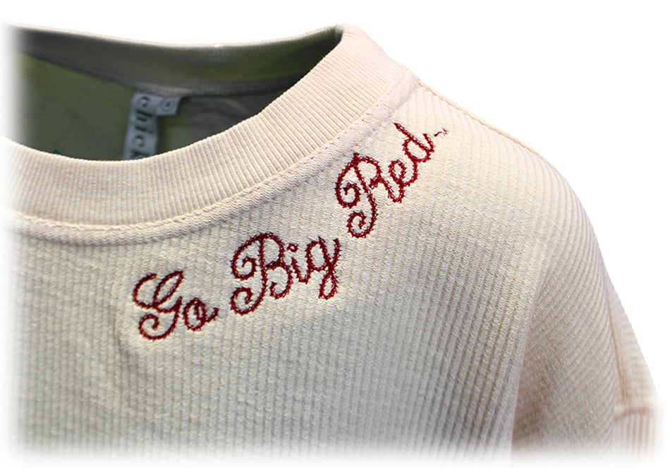 Ladies Go Big Red Corded Crew