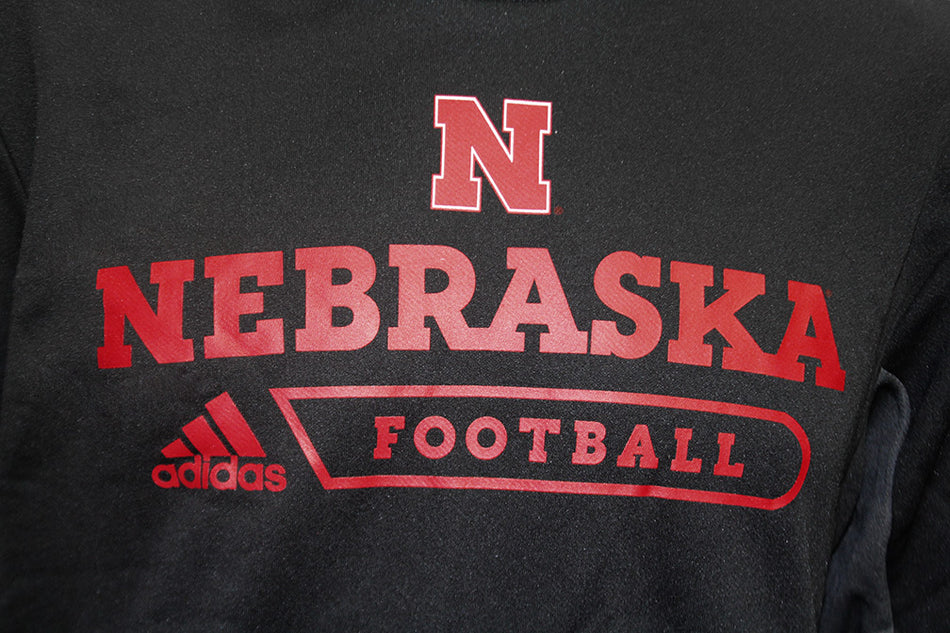 Adidas 2021 Nebraska Authentic Locker Pullover Hoodie - Black