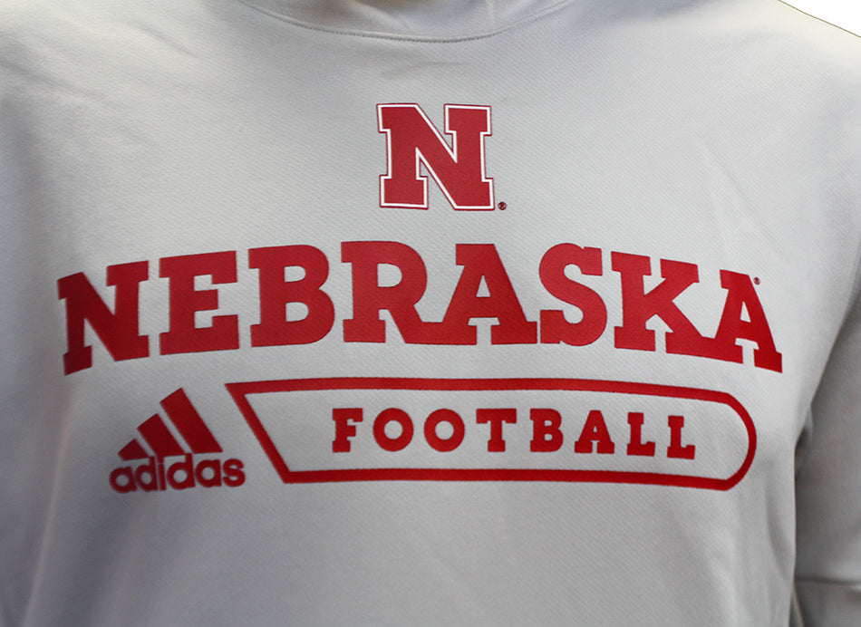 Adidas 2021 Nebraska Authentic Locker Pullover Hoodie - Grey
