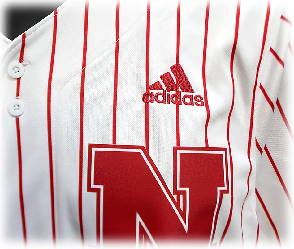 Adidas Nebraska Replica Button Down Baseball Jersey