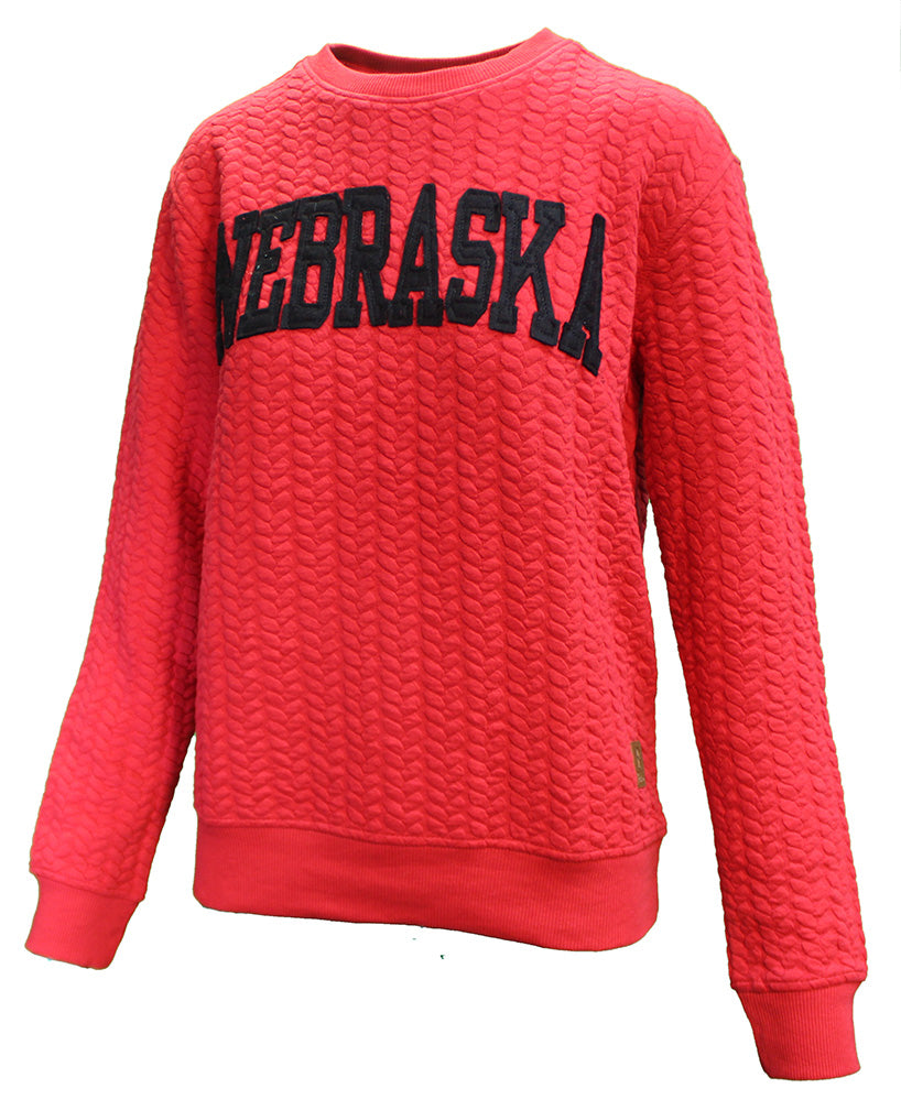 Ladies Nebraska Cable Knit Crew