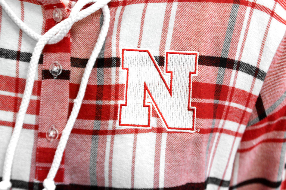 Womens Nebraska Flannel Hoodie