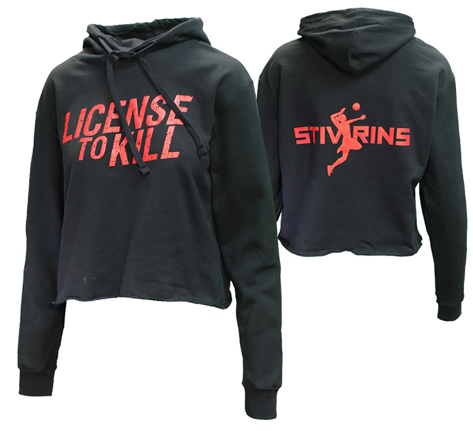 Womens Stivrins 'License To Kill' Crop Hood - Black