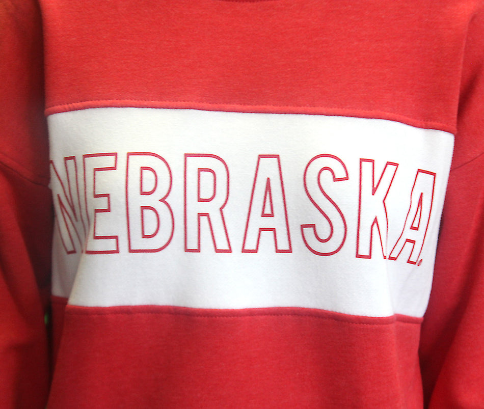 Womens Nebraska Colorblock Sweatshirt