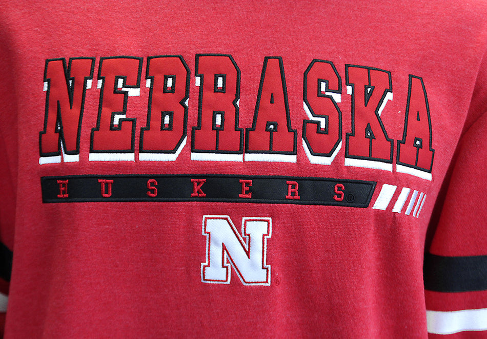 Red Nebraska Nihilist Crewneck Fleece Sweatshirt Colosseum