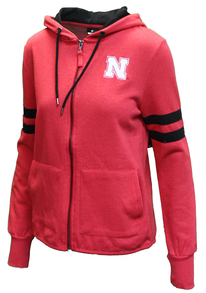 Womens Nebraska Club Section Full Zip Hoodie