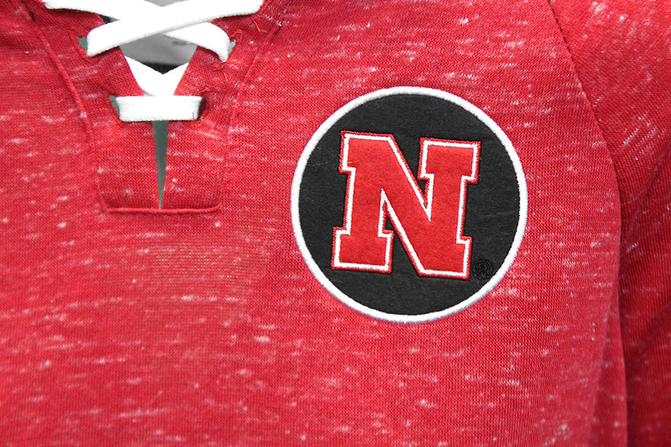 Womens Nebraska Huskers Patch Speckle Hoodie