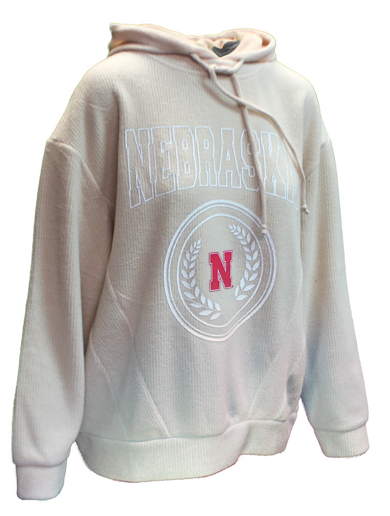 Womens Oatmeal Nebraska Soft Focus Ribbed Sweater