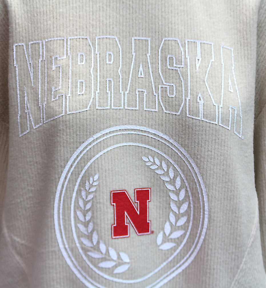Womens Oatmeal Nebraska Soft Focus Ribbed Sweater