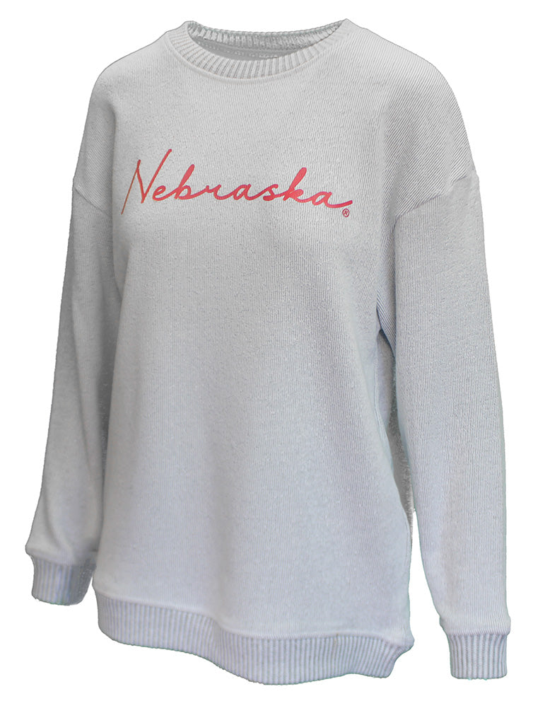 Womens Nebraska Script Warm Up Chicka-D Crew