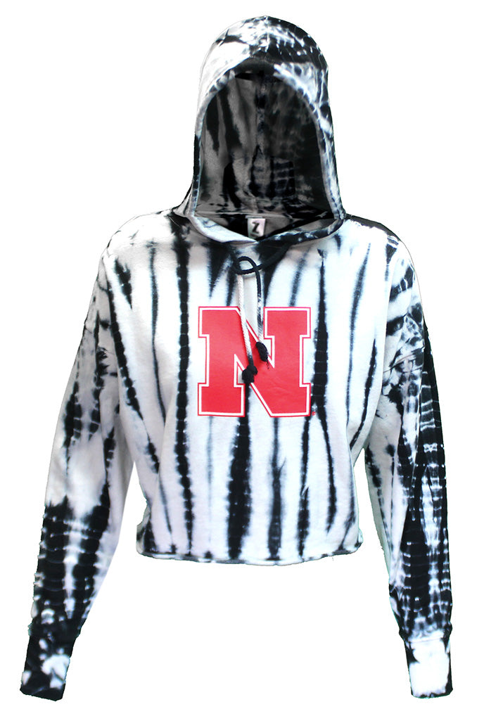 Womens Nebraska Shibori Crop Hood