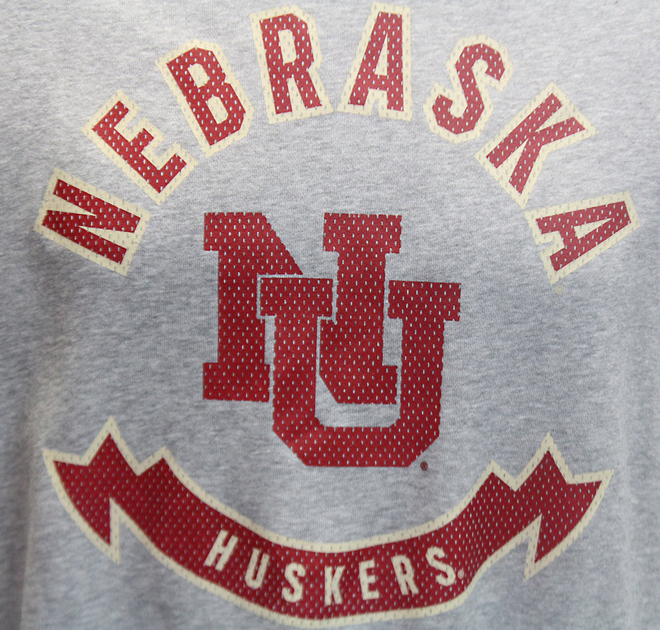 Adidas NU Nebraska Huskers Mesh Print Vintage Crew