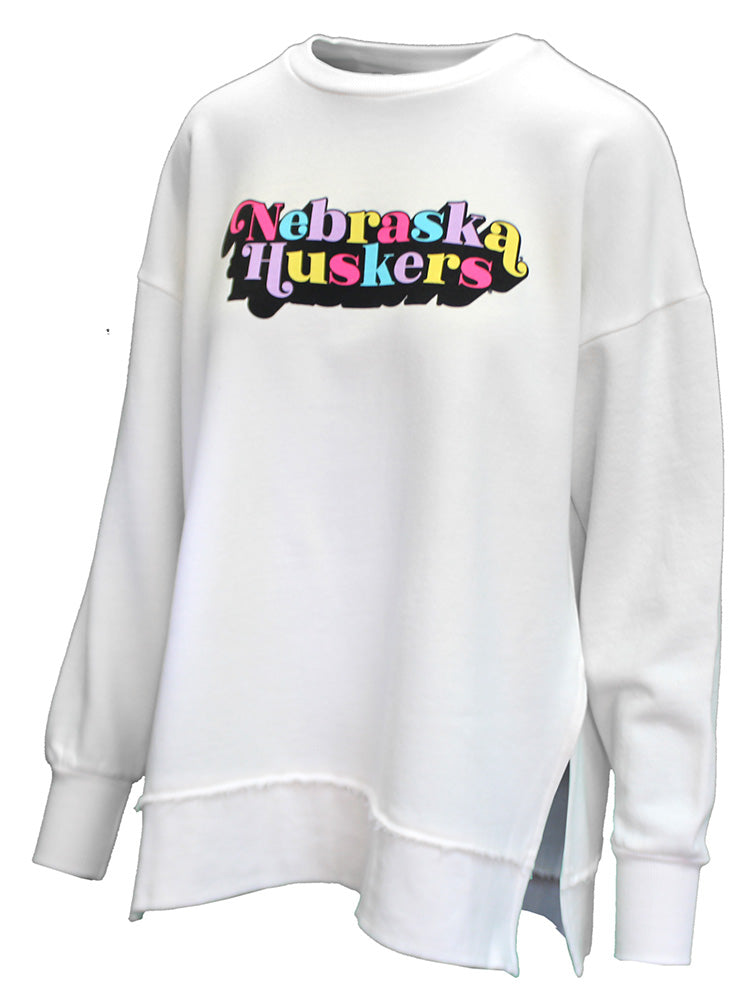 Womens Oversized La Jolla Nebraska Huskers Crew