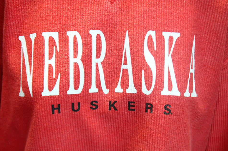 Ladies Nebraska Huskers Corded Boxy Pullover