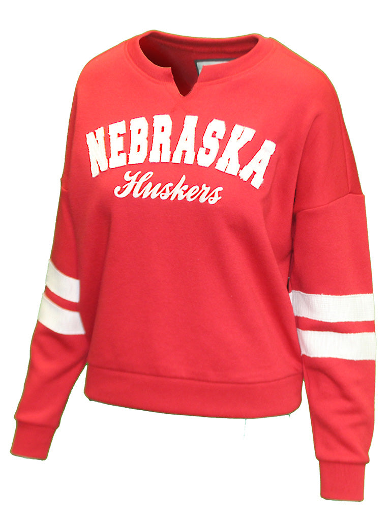 Ladies Nebraska Huskers Tailgate V Notch Crew