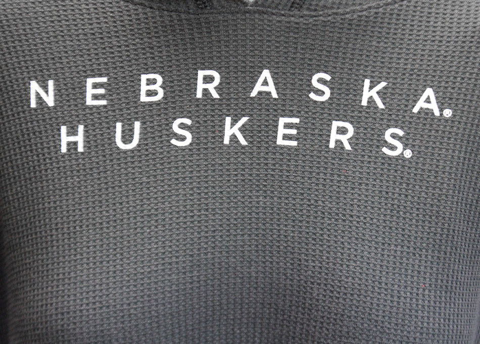 Womens Graphite Nebraska Huskers Waffle Hood