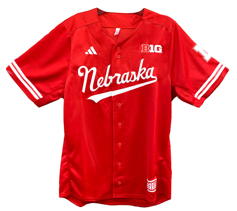 Adidas Official 2024 Nebraska Baseball Crimson Jersey