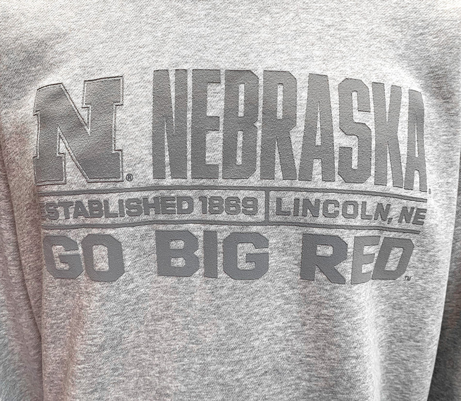 Adidas Heather Nebraska Go Big Red Fleece Crewneck