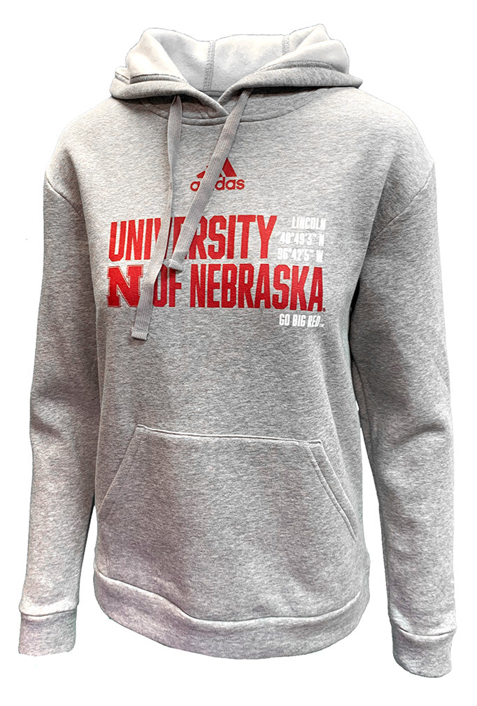 Adidas Womens University Of Nebraska Coordinates Fleece Hoodie