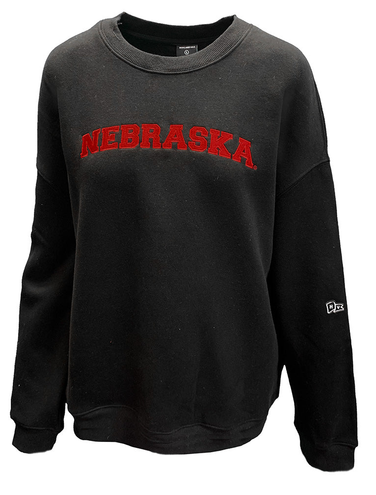 Womens Oversized Nebraska Offside Crewneck w Pockets