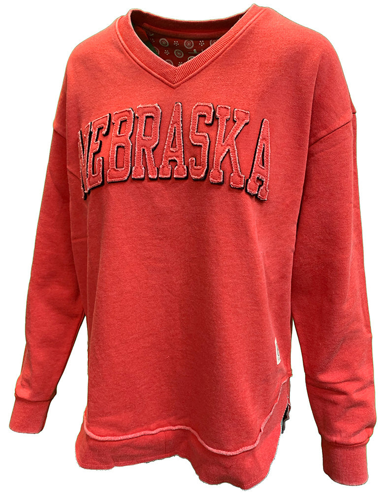 Womens Nebraska Westin Vintage VNeck Fleece