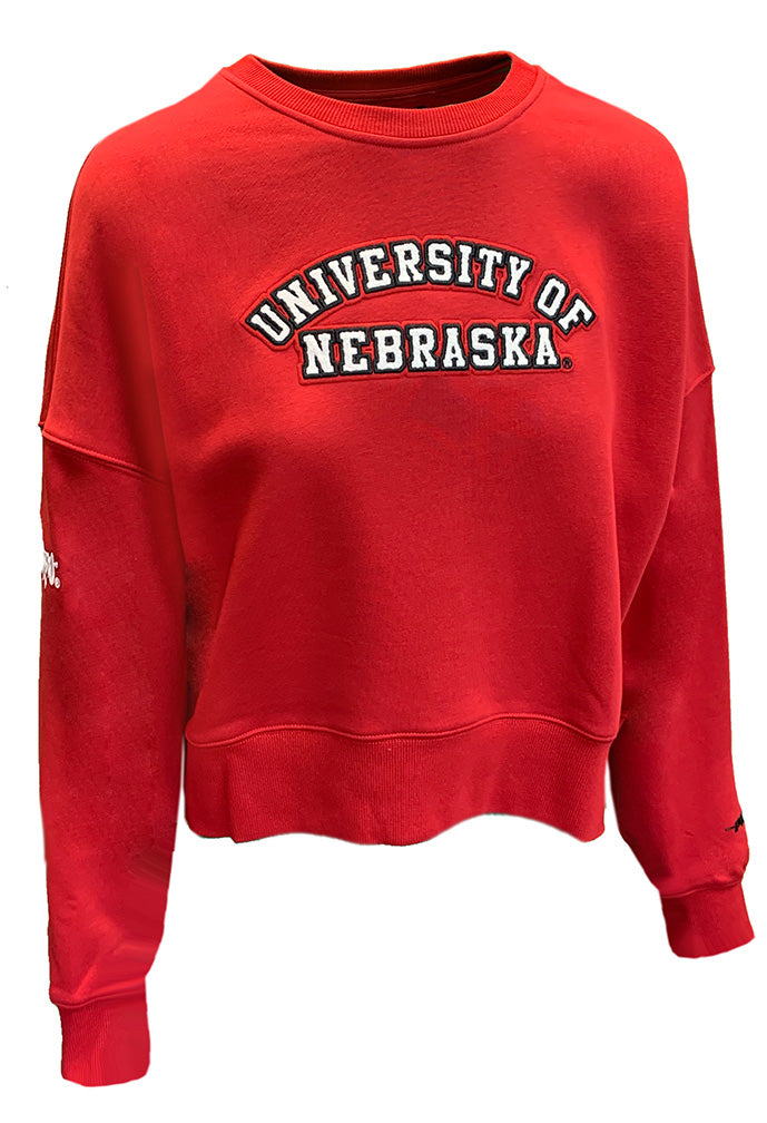 Womens University Of Nebraska Crop Fleece Crew