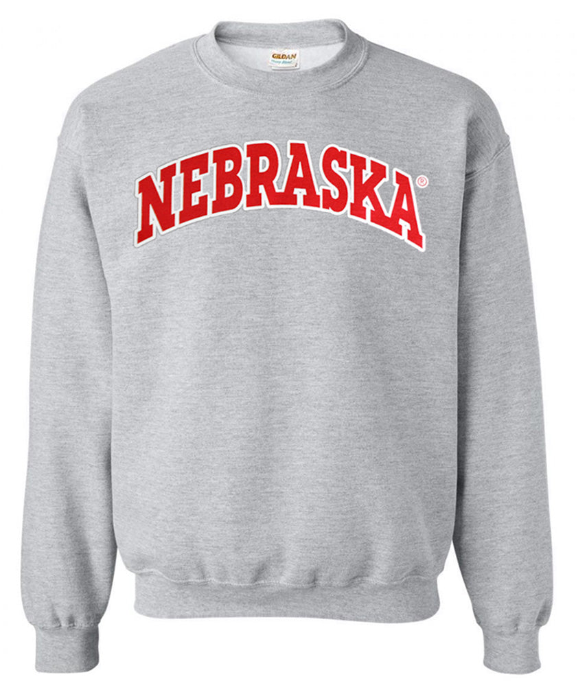 Nebraska Arch Crew Sweat - Gray