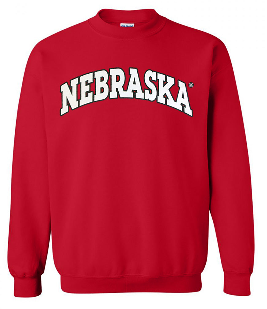 Nebraska Arch Crew Sweat - Red
