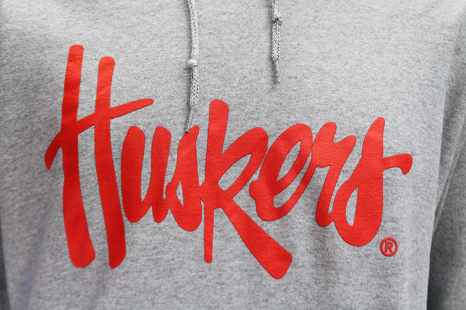 Husker Script Hooded Sweatshirt - Gray