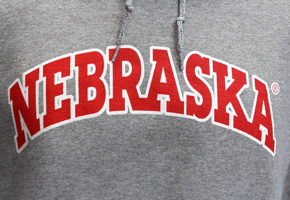 Nebraska Arch Hooded Sweatshirt - Grey
