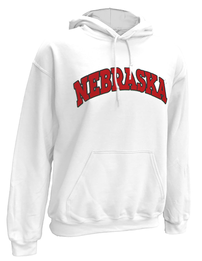 Nebraska Arch Hooded Sweatshirt - White