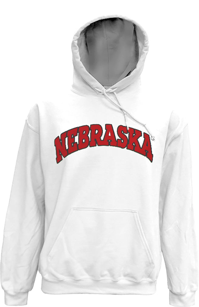 Nebraska Arch Hooded Sweatshirt - White