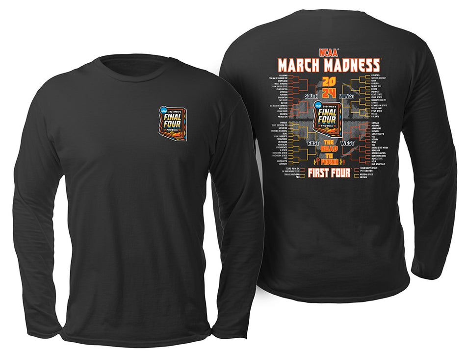Husker Mens 2024 Basketball Tournament Bracket LS Tee