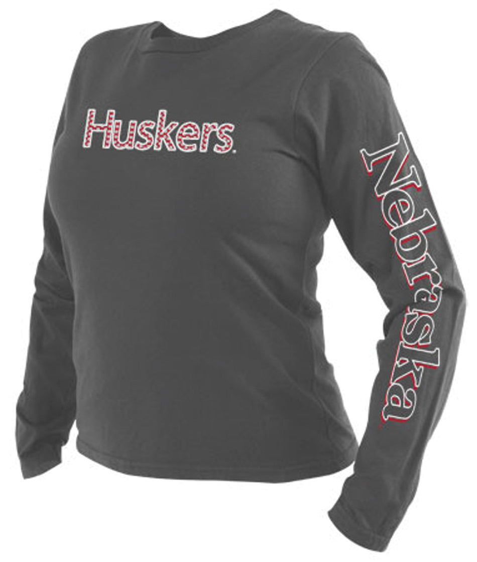Ladies Polka Dot Oxford Long Sleeve Tee