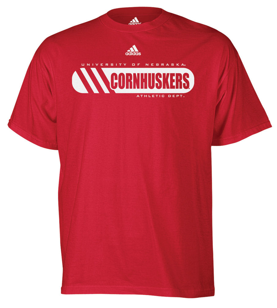 ADIDAS RED ALL STRIPES TEE