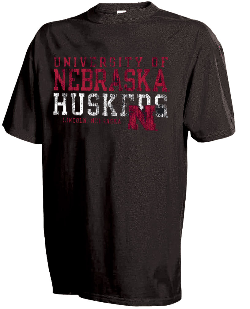 BLACK U. OF NE HUSKERS TEE