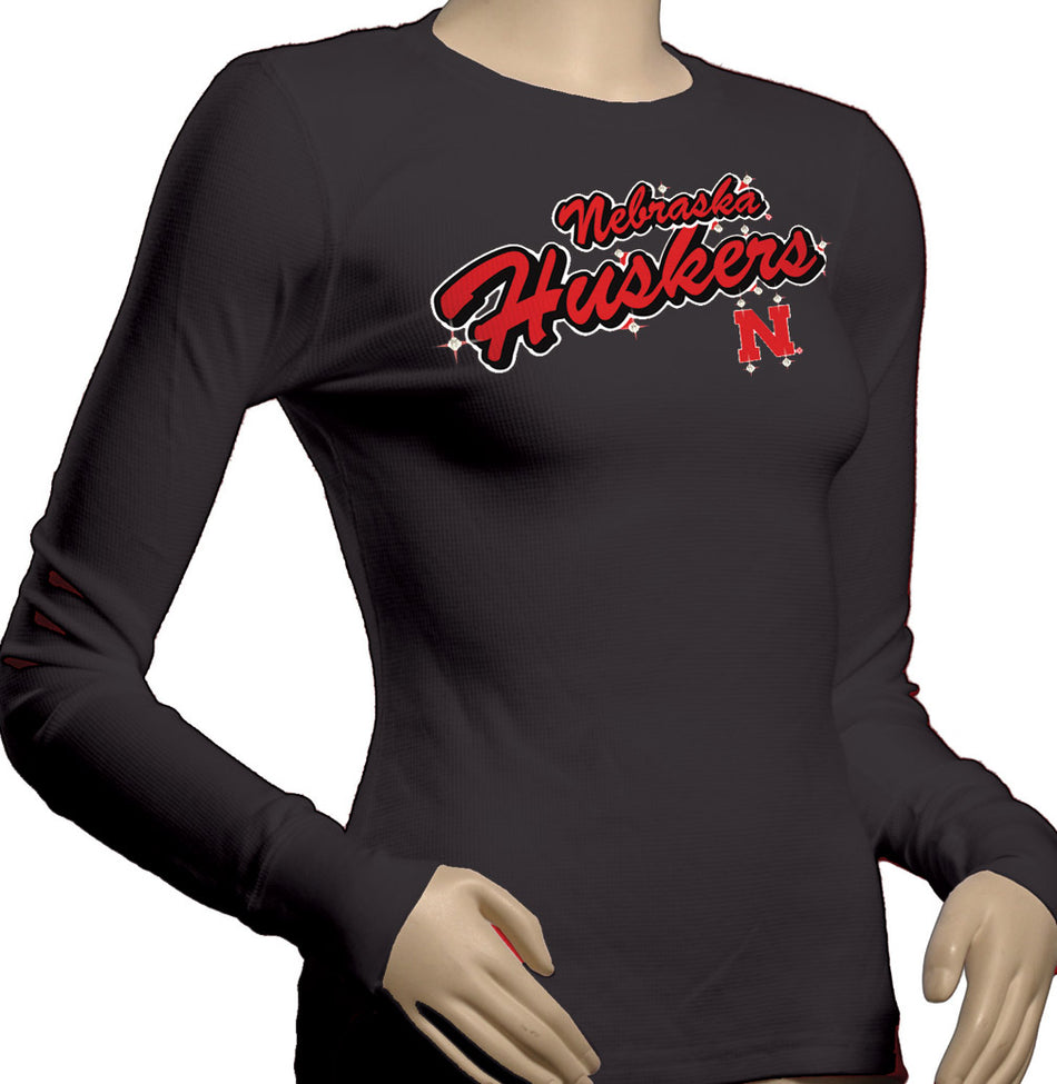 W. BLACK L/S FOIL BURNOUT TEE