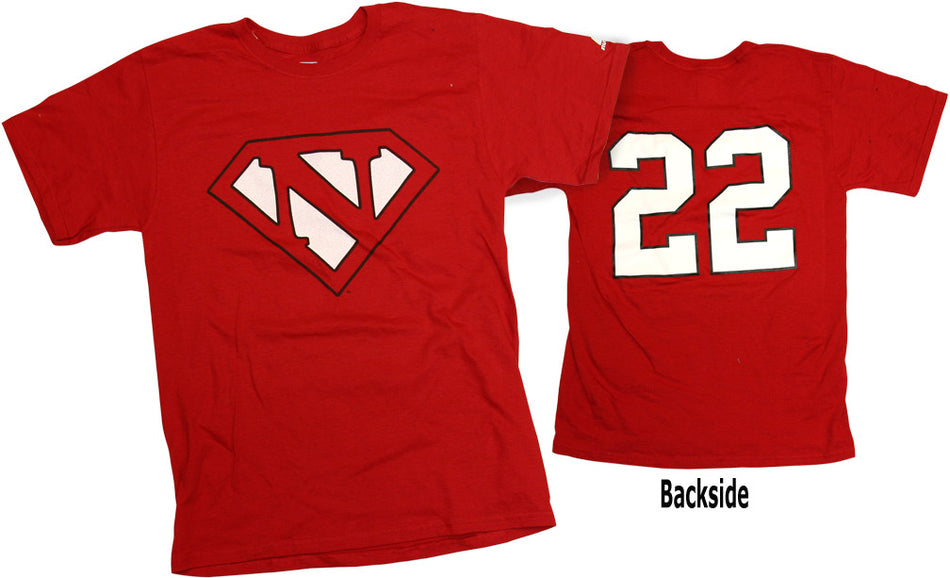 RED SUPERMAN NEB LOGO T-SHIRT