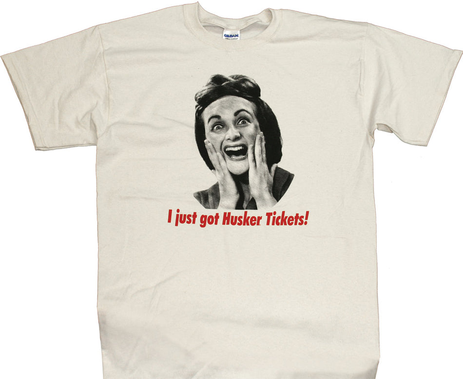 HUSKER TICKETS TEE WHITE