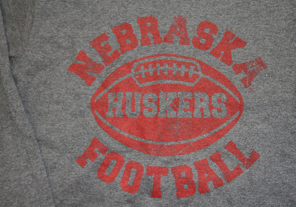 BLK HTHR L/S FOOTBALL TEE