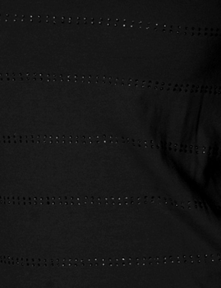 Ladies Rhinestone Striped 3/4 Sleeve Top