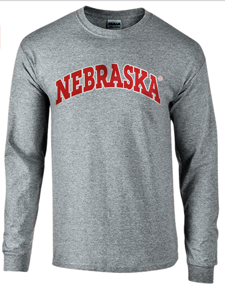 Arch Nebraska Long Sleeve Tee - Gray
