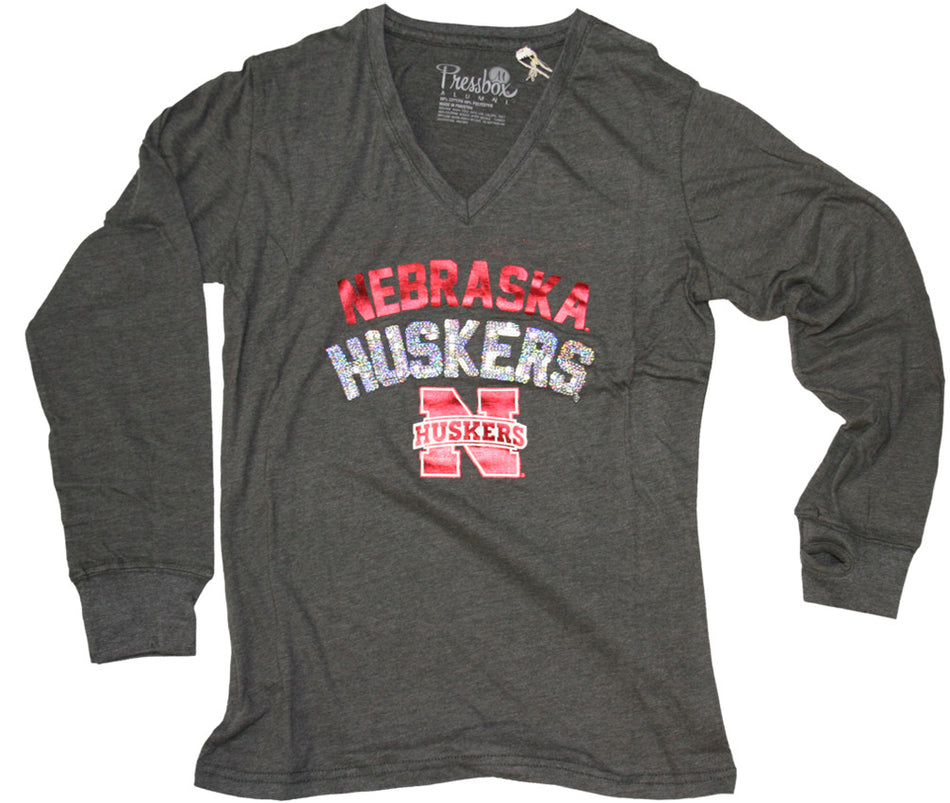 Ladies Long Sleeve Tee in Charcoal