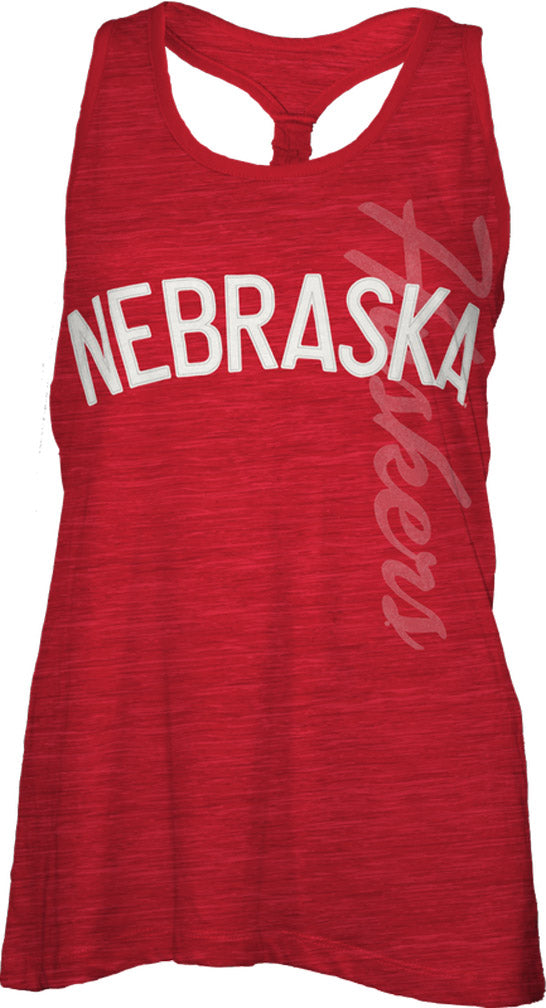 Ladies Diagonal Cinch Back Tank Top