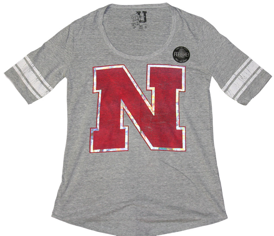 Womens V-Neck Football Tee