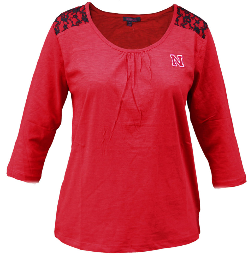 Lace Shoulder 3/4 Sleeve Top