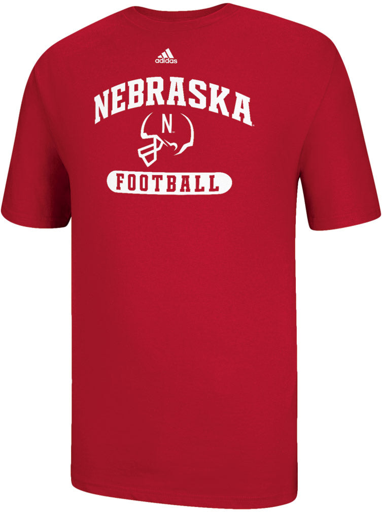 Adidas Red Arch Nebraska Football Short Sleeve Tee