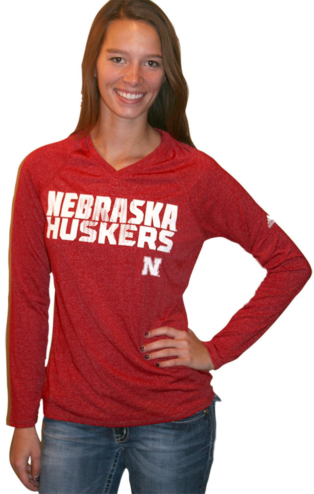 Adidas Red Women's Long Sleeve Razor Too Tee